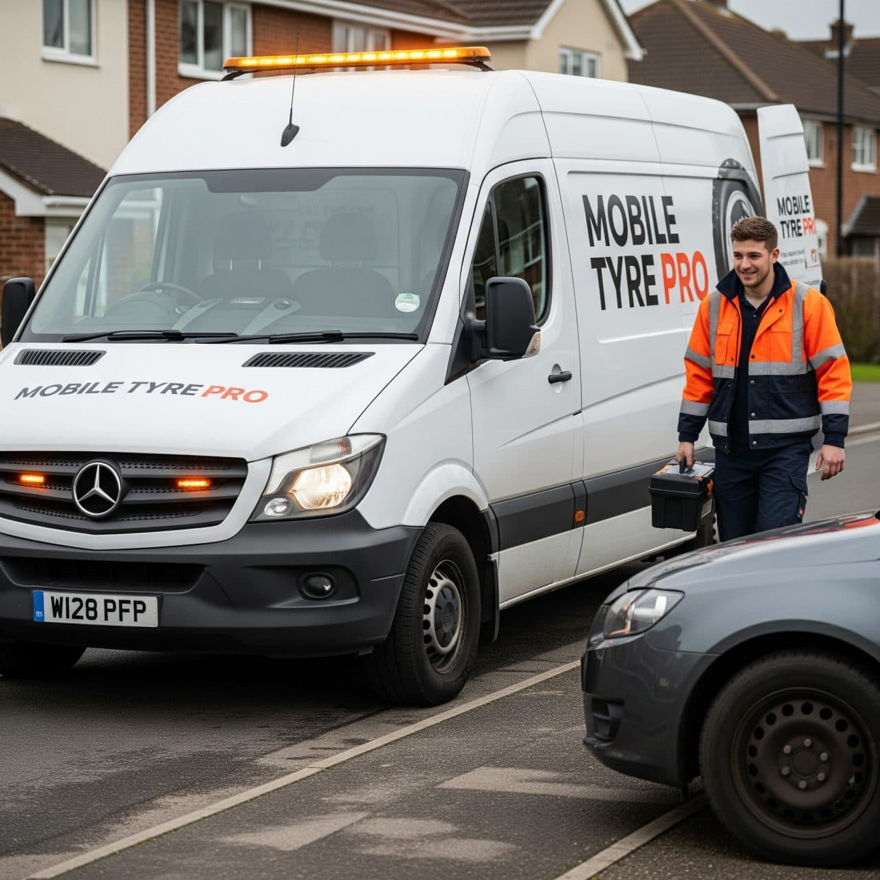 Mobile Tyre Pro van arriving for emergency tyre fitting